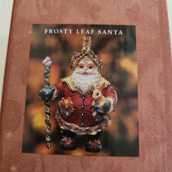 Christopher Radko Woodland Winds Frosty Leaf Santa Ornament 1998 Vintage - Picture 2 of 14